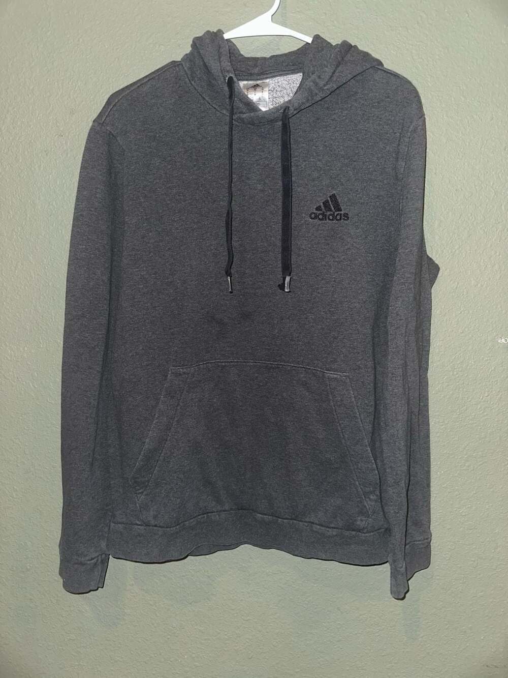 Adidas Men's Essentials Fleece Pullover Hoodie - Dark Grey Heather